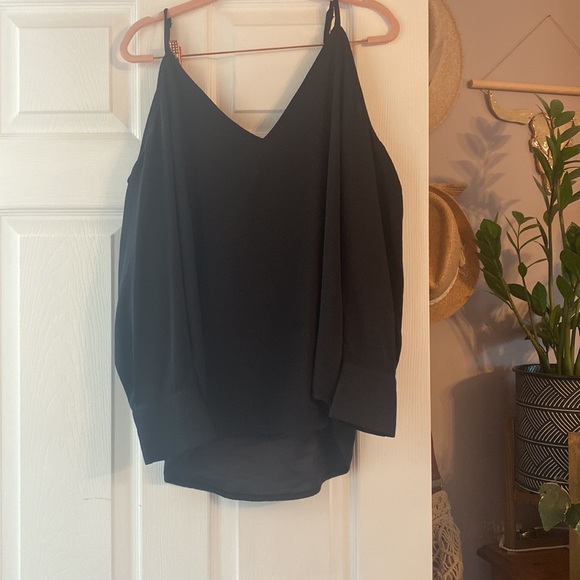 BEBE black satin top - Picture 2 of 5